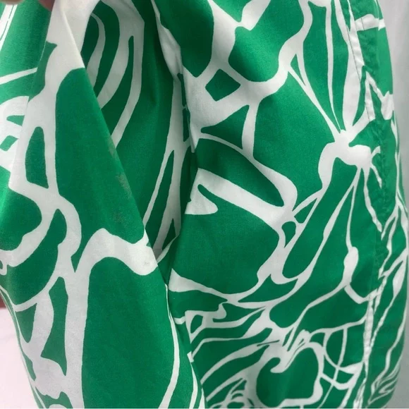 Banana Republic Midi Dress SM Belt Pockets Lined Zip Closure Green Floral - Picture 5 of 14